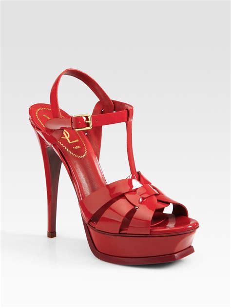 red ysl tribute heels|YSL heels platform.